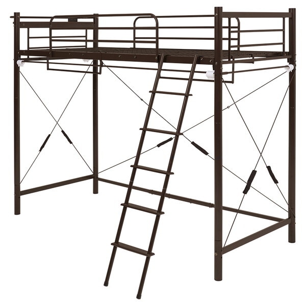 KH-3692DBR ダークブラウン カーテンを取り付けられるロフトベッド メーカー直送