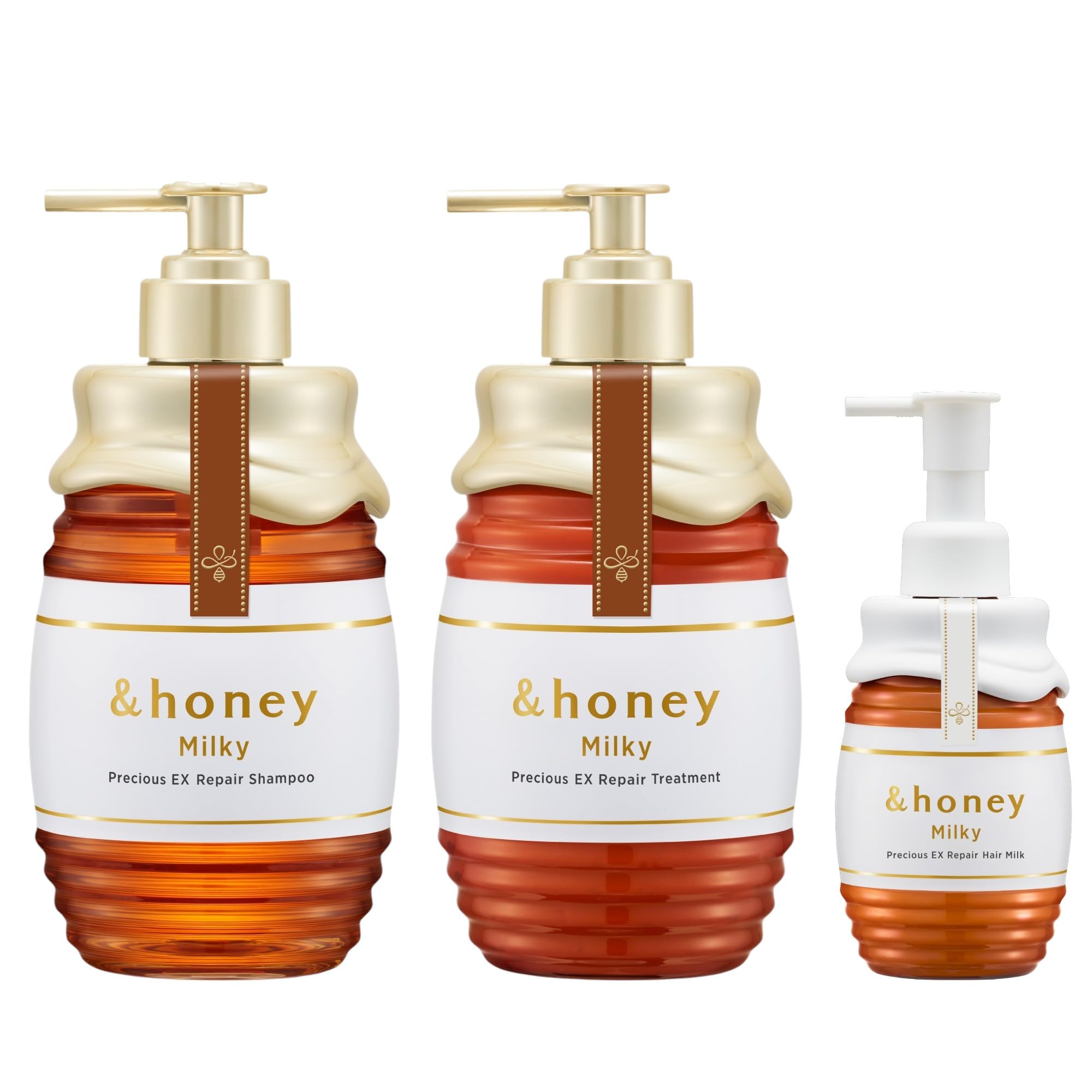 ＆honey (アンドハニー) ミルキー プレシャスEX リペア 3点セット [ シャンプー/トリートメント/ヘアミルク ] クリーミー バージョンアップ シャンプー・コンディショナーセット