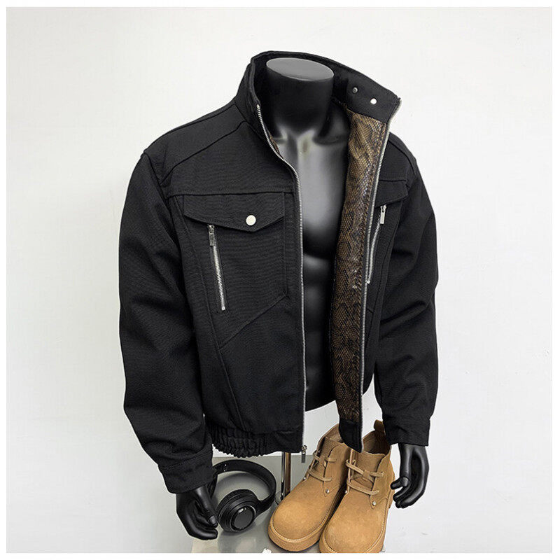 メンズファッション 百掛け カジュアル 新しいスプリングジャケットショートワークジャケット