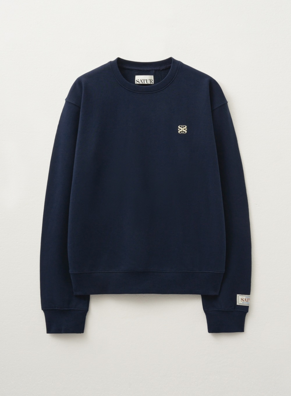 【SATUR】 (W) CLASSIC LOGO BASIC SWEATSHIRT : NAVY