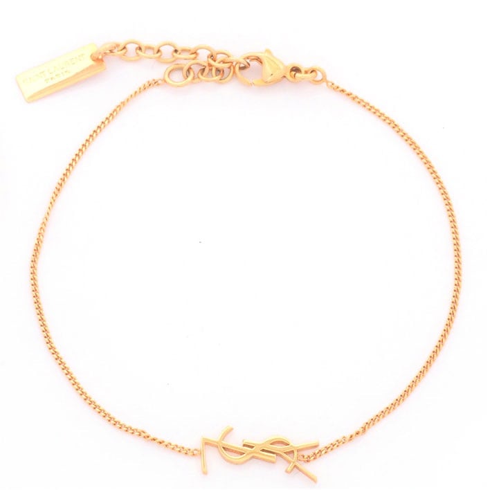 【美品】イヴ サンローラン YSL　ロゴ　チェーンブレスレット　ゴールド 【ブレスレット】