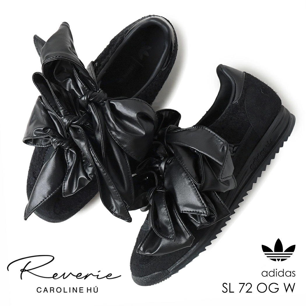 adidas アディダス SL 72 OG BLACK ウィメンズ スニーカー ( 黒 メンズ レディース リボン コラボ Caroline Hu 韓国 ブラック JQ4292 )