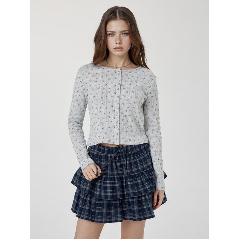 女性アイレット長袖カーディガン WHLAG2323F_s