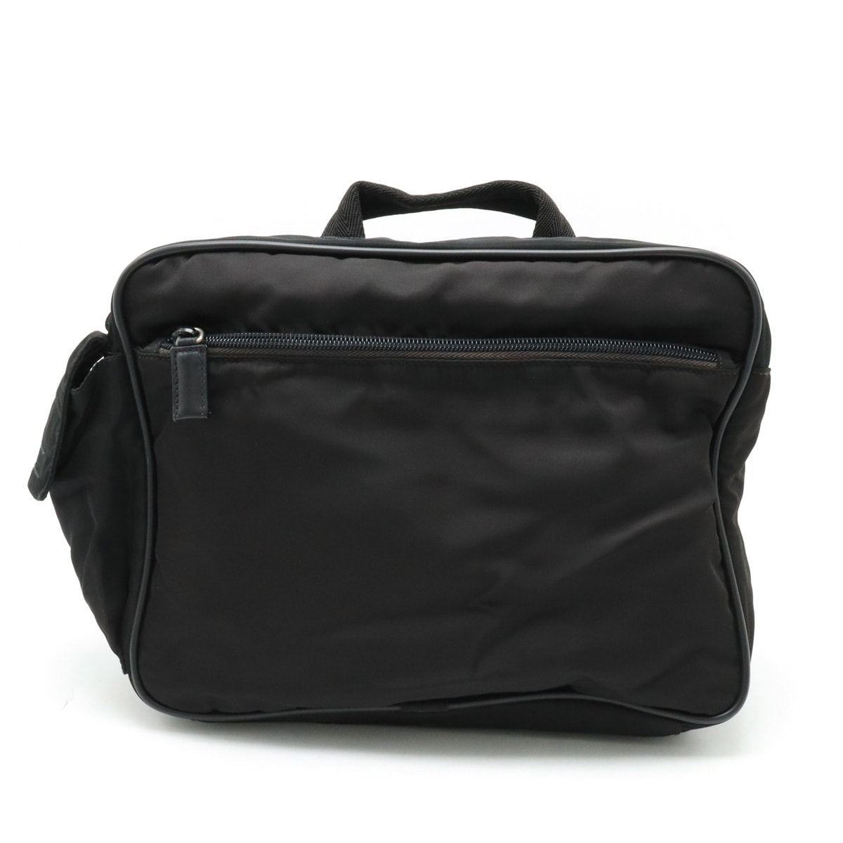 リュックサック バックパック ナイロン レザー NERO 黒 ブラック シルバー金具 V336