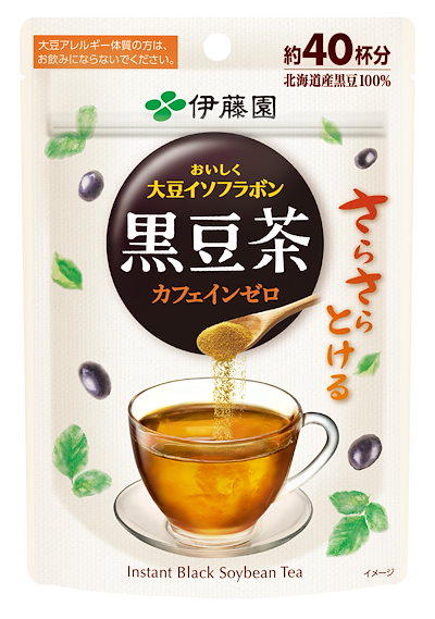 他サイト： 伊藤園 さらさらとける おいしく大豆イソフラボン 黒豆茶 粉末 32g カフェインゼロ チャック付き袋タイプの商品画像