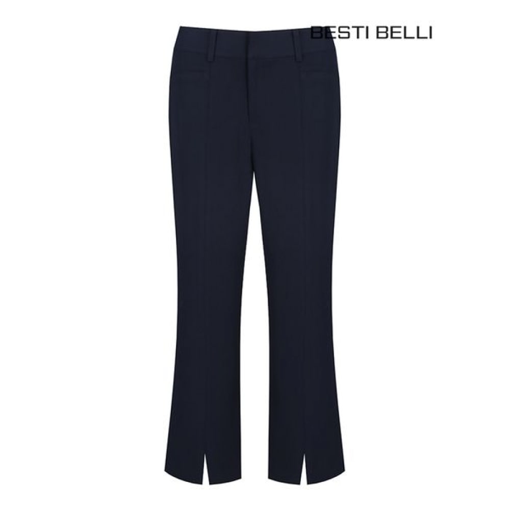 [ベスティヴェリ] インシジョンラインスリムブーツカットパンツネイビー BGPAE2224