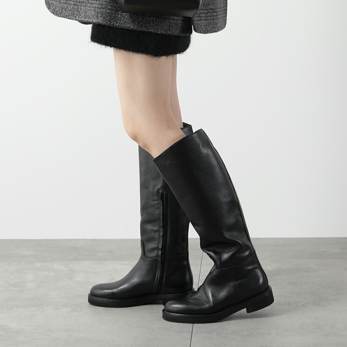 LUCA GROSSI ルカグロッシ ロングブーツ K621T レディース ローヒール アーモンドトゥ 軽量ソール シューズ 靴 CAPRI-TR-NERO