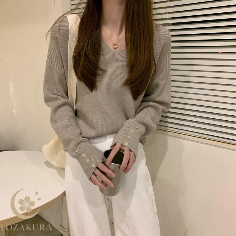 秋冬の新商品 早買い早割 プルオーバー Vネック 長袖 ゆったり ブラウス 春 秋 全5色プルオーバー Vネック 長袖 ゆったり ブラウス 春 秋 全5色 店長おすすめ