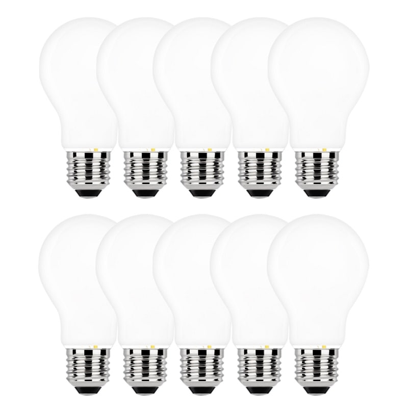 LED電球 60W形相当 E26 E17 照明 節電 広配光 高輝度 ホワイトカバー　10set