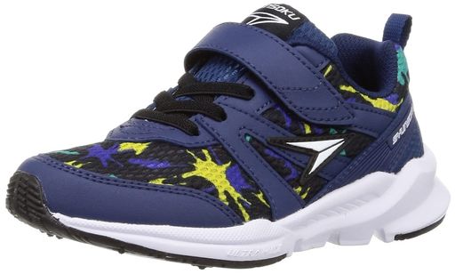 [シュンソク] スニーカー キッズ 男の子 女の子 子供靴 幅広 軽量 15~25CM 3E 2E SJJ 6380 6390 6400 6410 6420 9570 ネイビー/ペイント 23.0 C