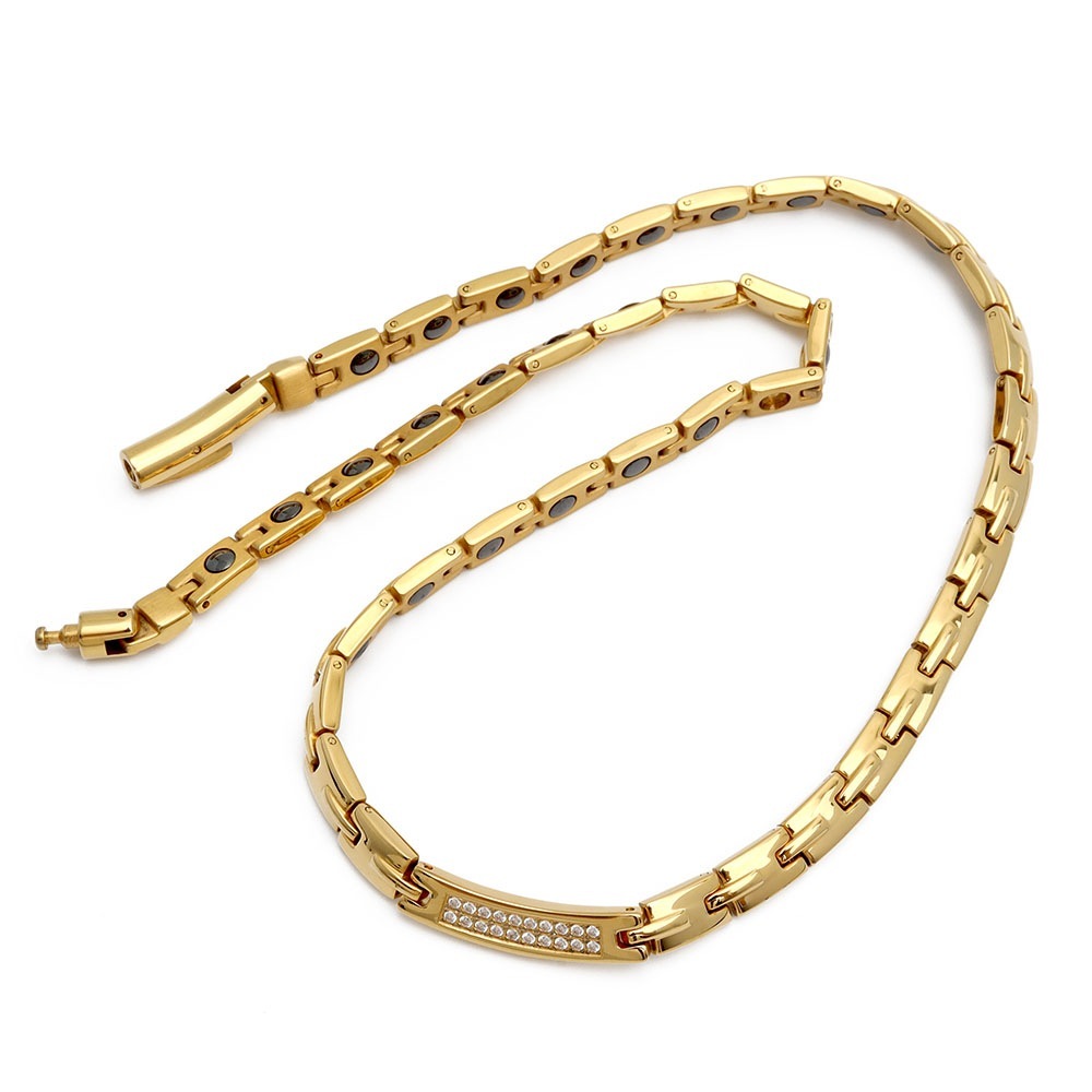 ステンレス 磁気ネックレス [n488-gold]