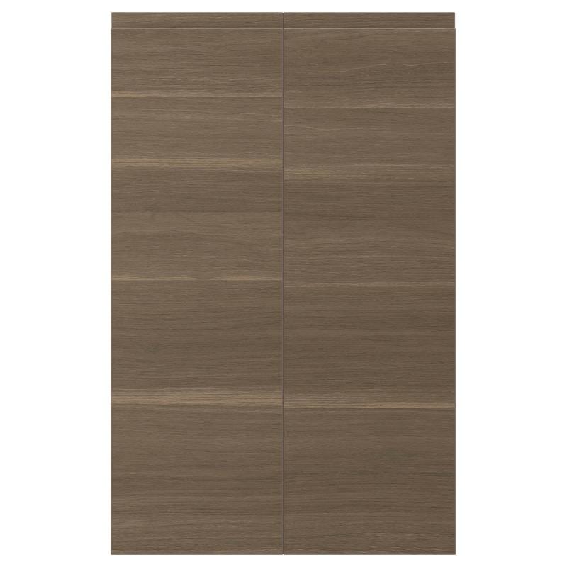 VOXTORP ヴォックストルプ 扉 コーナーベースキャビネット用 部品2個 - 右/ウォールナット調 25x80 cm