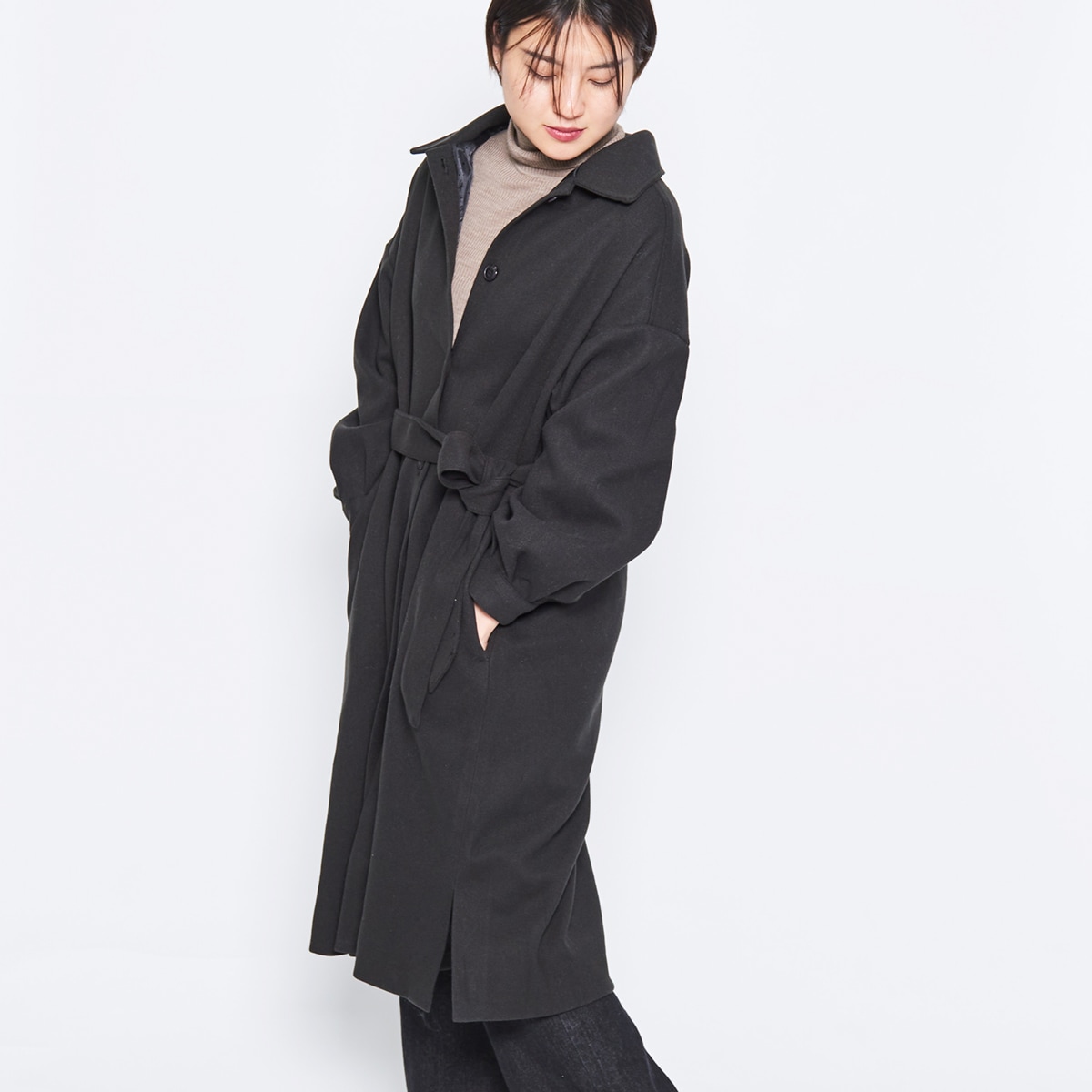ステンカラーロングコート