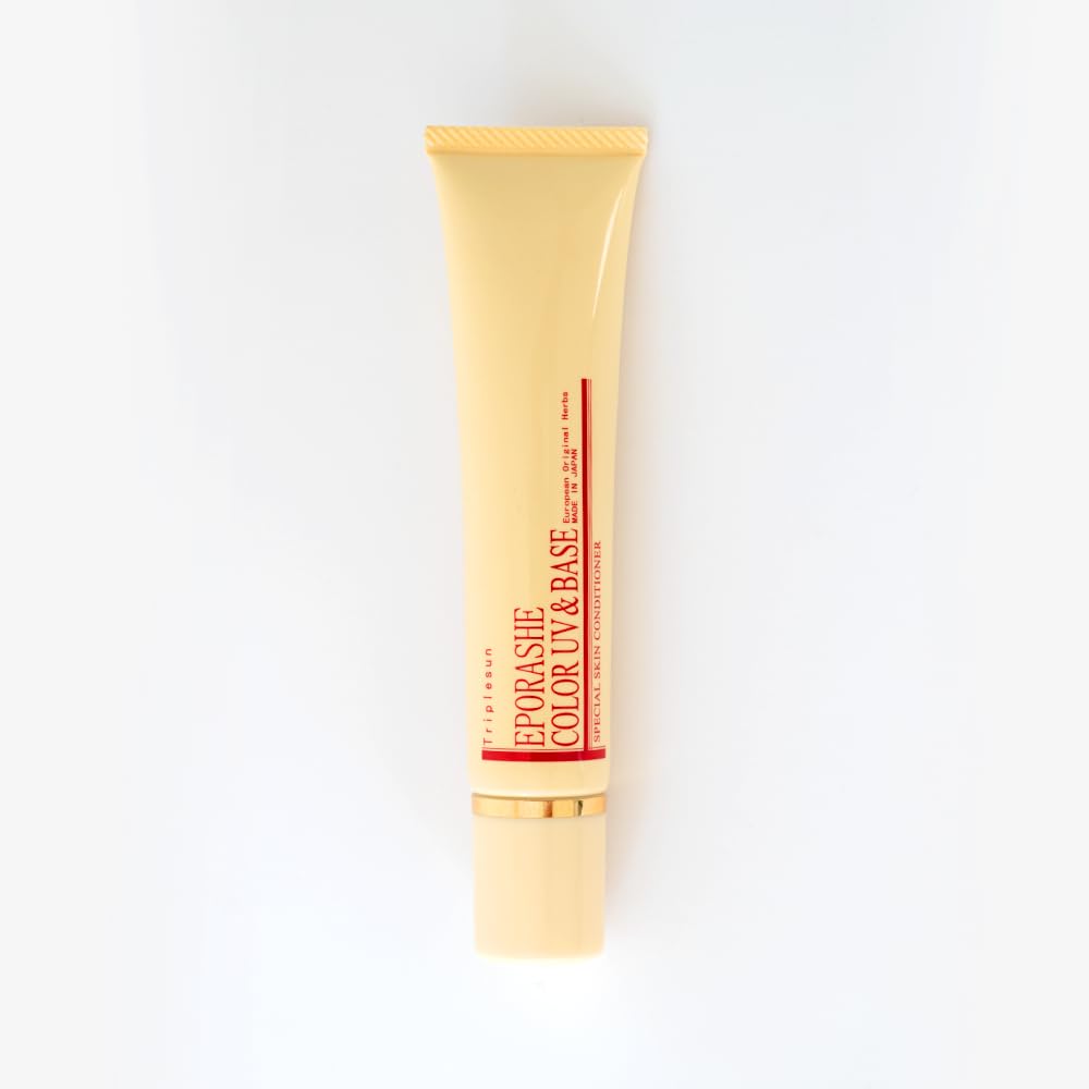 EPORASHE カラーＵＶ＆ベース 45g（ピンクベージュ）SPF50＋ PA＋＋＋ 痒くならない 無添加 UV化粧下地 天然顔料で色付け タール系色素不使用 12種類の天然潤い成分配合 美容液のよ