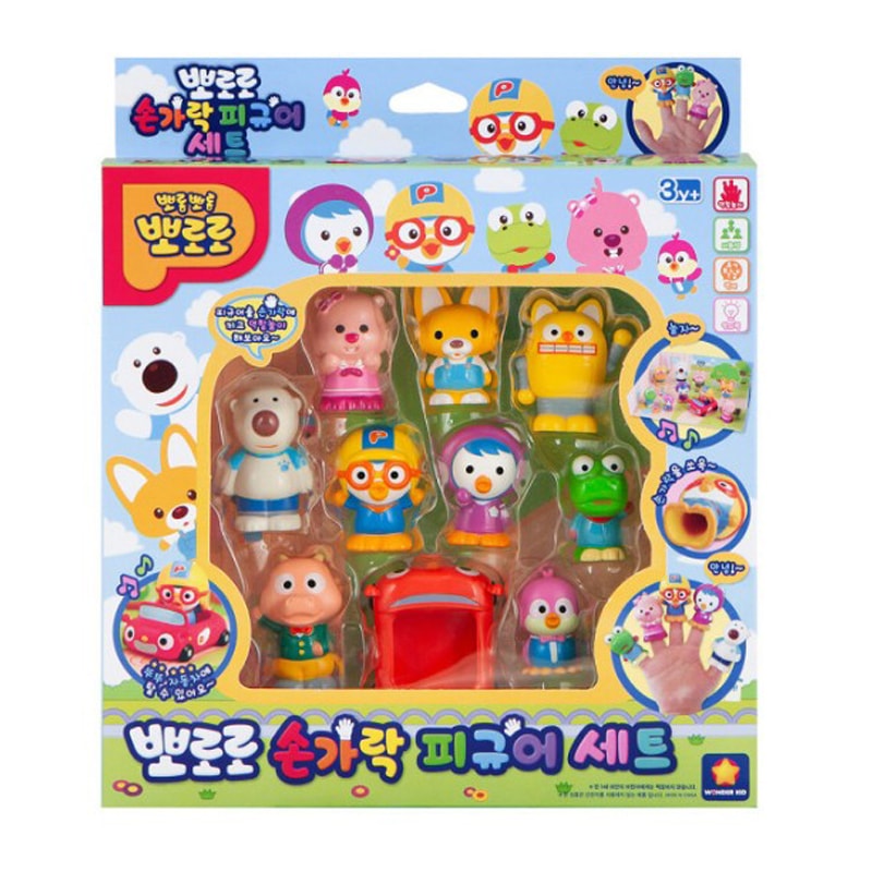 ポロロ フィンガーフィギュア 10個セット プレイおもちゃ キッズ 韓国TVアニメーションキャラクター正品