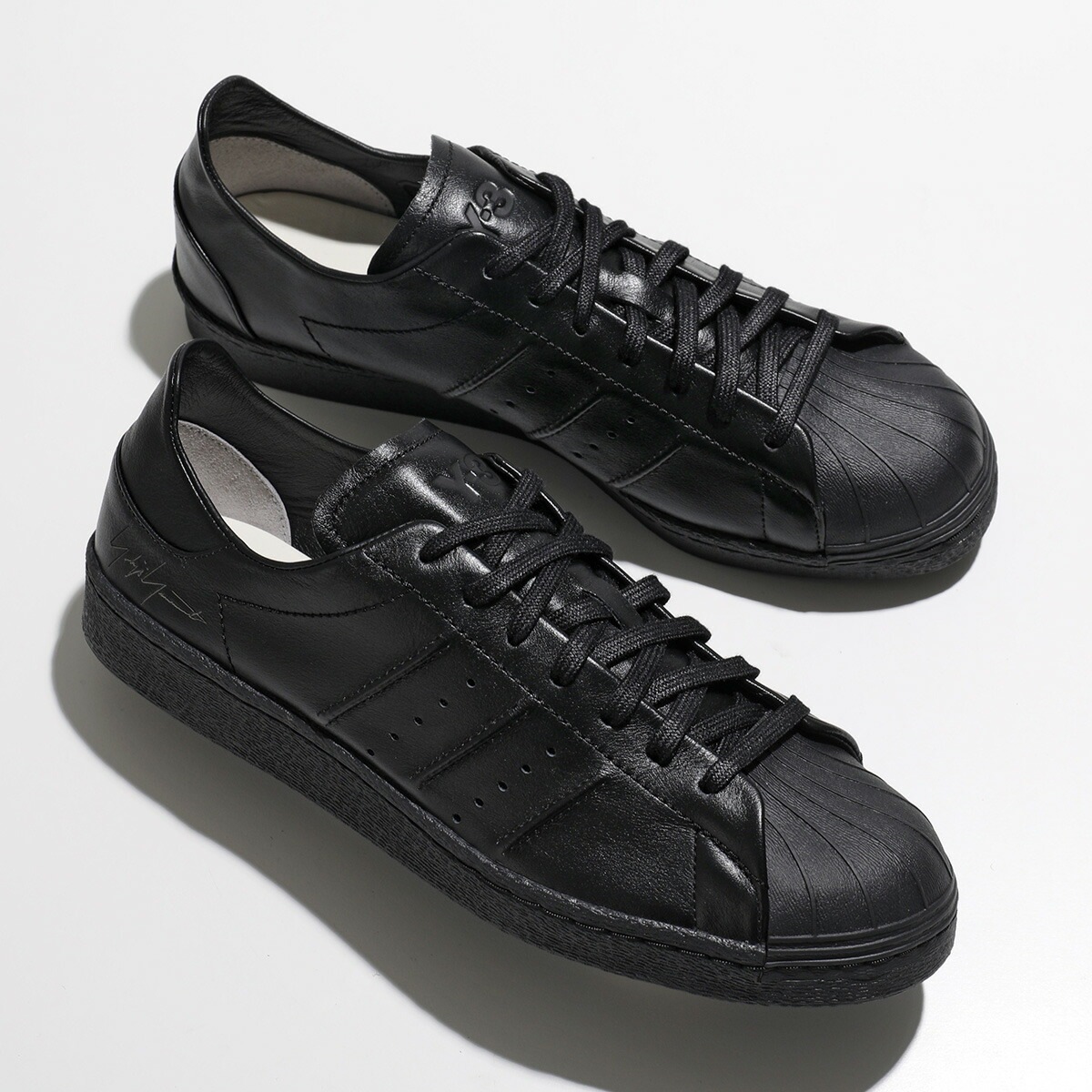Y-3 ワイスリー スニーカー SUPERSTAR スーパースター JR4217 メンズ ローカット レザー レースアップ ロゴ シューズ 靴 BLACK/BLACK/BLACK