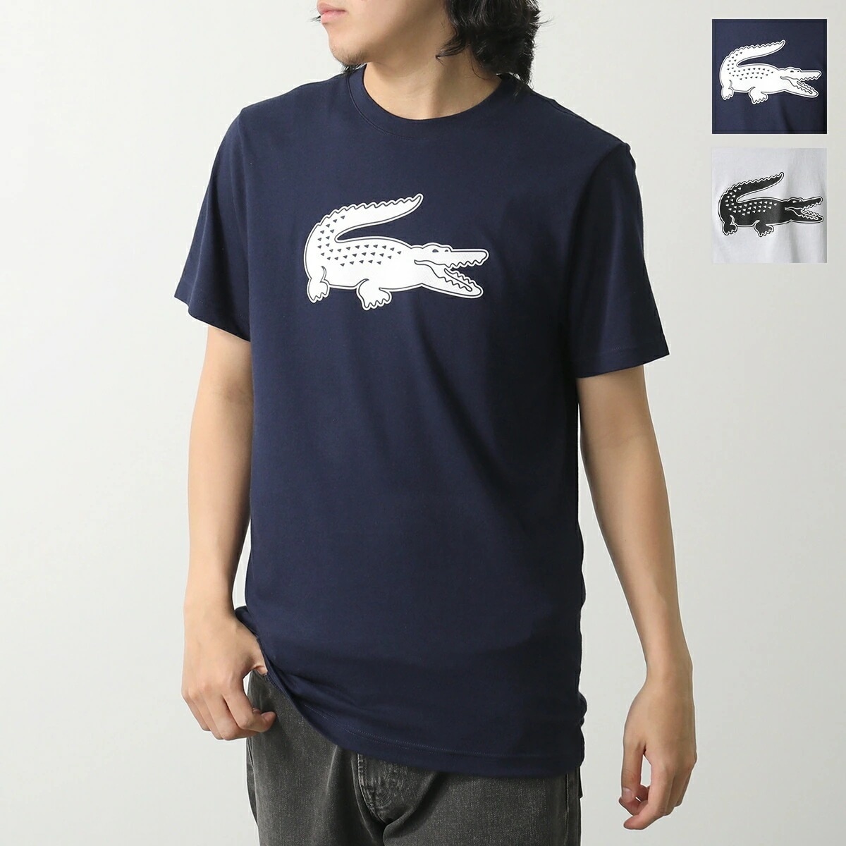 LACOSTE ラコステ Tシャツ TH2042 メンズ コットンブレンド ウルトラドライ ロゴプリント 半袖 カットソー クルーネック ワニ カラー2色 7,700円