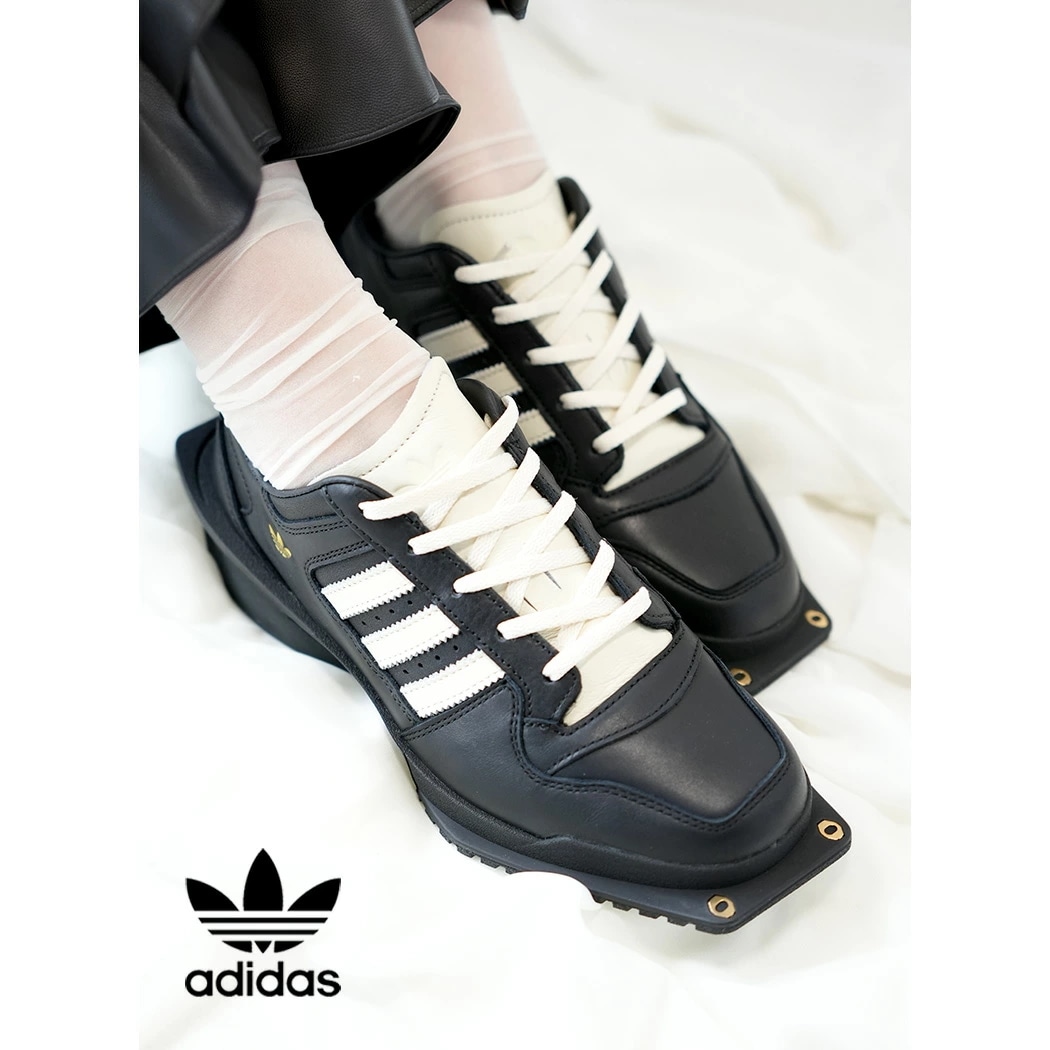 adidas アディダス FORUM CUBISM フォーラムキュビズム スニーカー CORE BLACK ( ブラック 黒 レザースニーカー スクエアトゥ 革靴 メンズ レディース JP9073 )