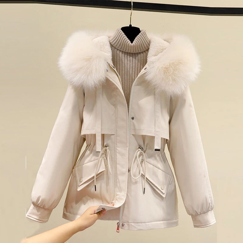 超目玉品ダウンコートレディース中綿コートファーコートボアコートモッズコートジャケット裏起毛フード付き中綿入りアウター防寒冬暖かい