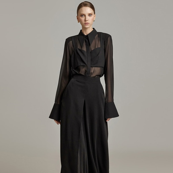 B9193 配色 ブラウス 14,518円