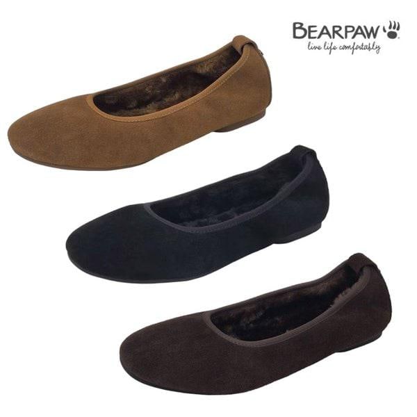 （BEARPAW）女性牛革裏地（毛）フラットシューズJOVIE 3種 K3046RC