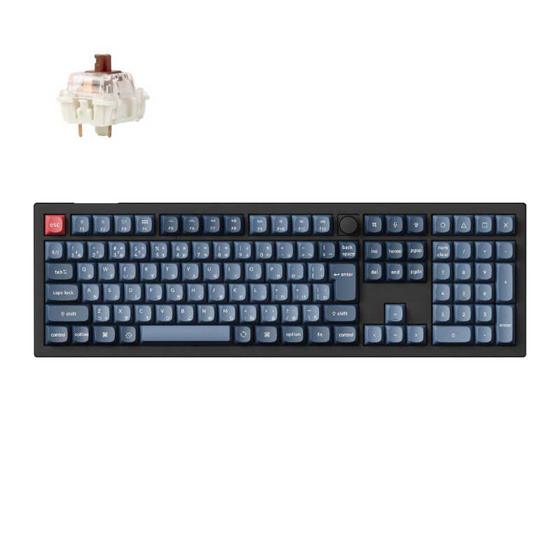 キークロン　キーボード V6 Max(茶軸) ［有線・ワイヤレス /Bluetooth・USB-A＋USB-C］ カーボンブラック　V6M-D3-JIS