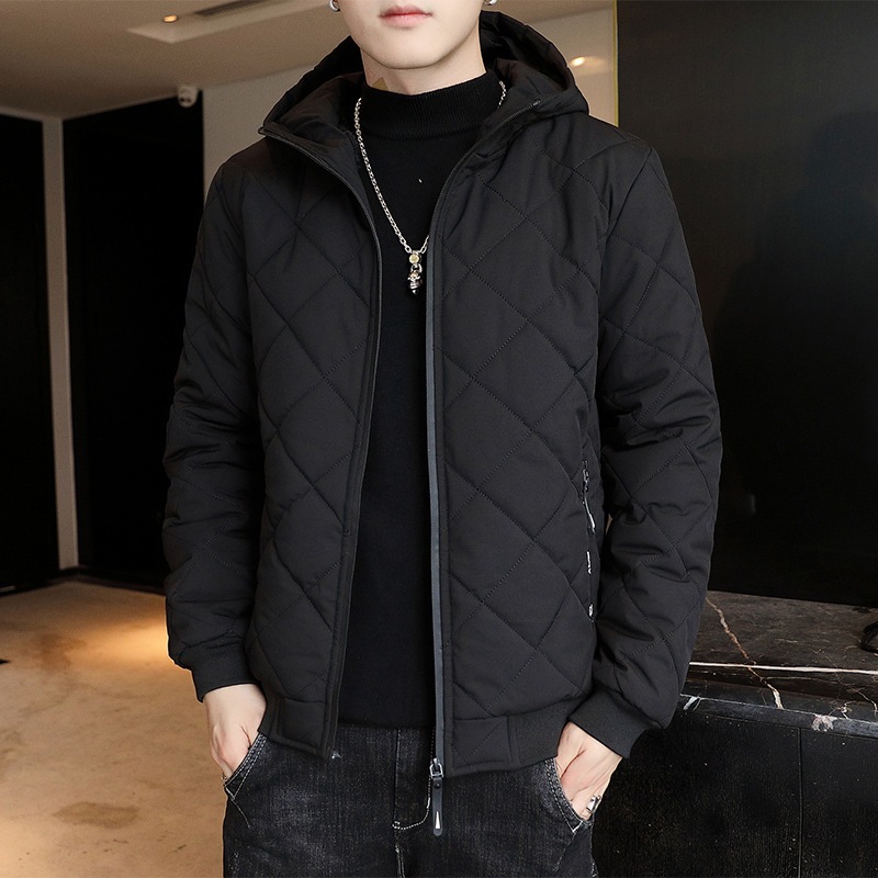 中綿ジャケット メンズ 裏起毛 フード付き 立ち襟 スタンド襟 ジャケット 中綿コート 防寒 アウター ジップアップ 通学 通勤 冬服