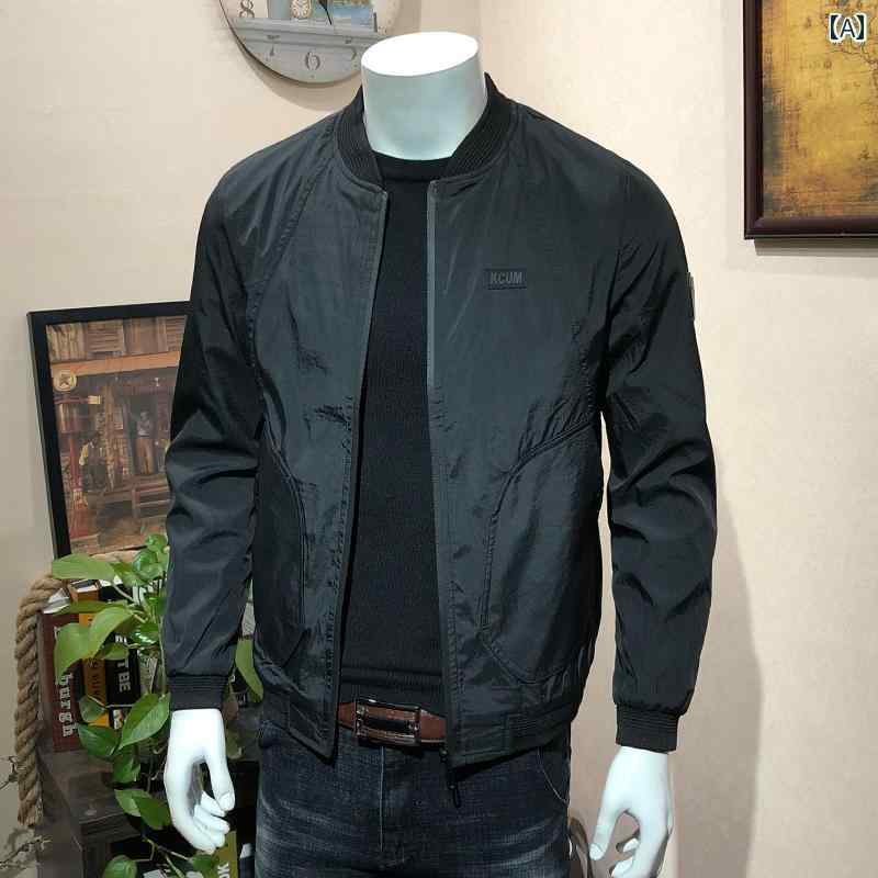 メンズ ファッション 春秋 コート 薄手 涼しい ジャケット 韓国 スリム ショート カジュアル 野球 ユニフォーム