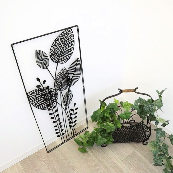 アイアン壁掛けウォールアートパネル「フラワー」壁飾り インテリア ウォールデコ（23）