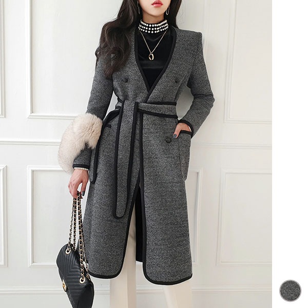 コート レディース アウター 裏起毛 裏ファー 長袖 ノーカラー Vネック ロング丈 膝丈 ジャケット タイト 上品 きれいめ 秋 冬 韓国 to25272