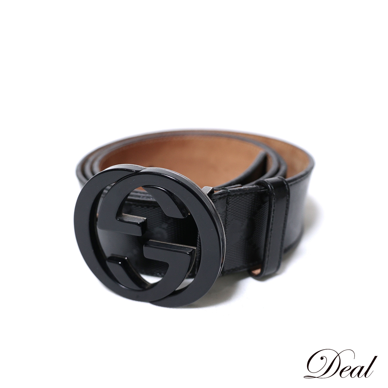 グッチ GGインプリメ インターロッキングG 223891 95/38 ブラック メンズ ベルト