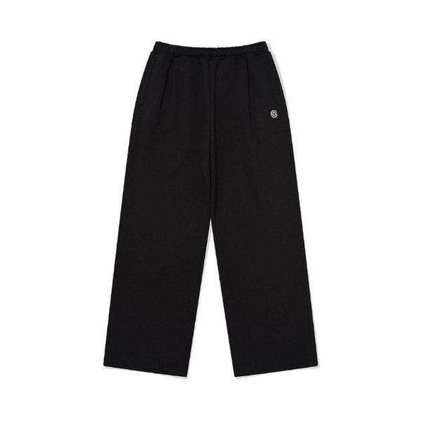M パンツ CQK CO2404PT23-BK ワンタック セミワイドフィット 裏起毛 スウェットパンツ ブラック