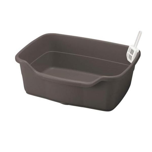 リッチェル 猫用 ラプレ ネコトイレ 深型60 本体 1組入 (ダークグレー)