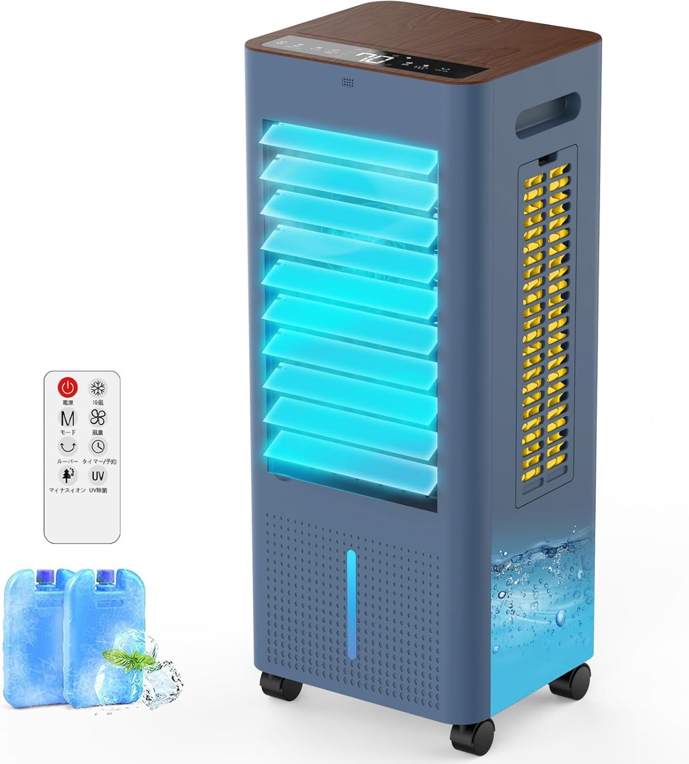 冷風機 強力 冷風扇 扇風機 【2025年猛暑対策急速冷却省エネ】イオン発生 8L大容量タンク 3方向で吸水し 強冷感UP 強力送風 工事不要 スポットクーラー 3つモード&3段階風量 静音 冷房