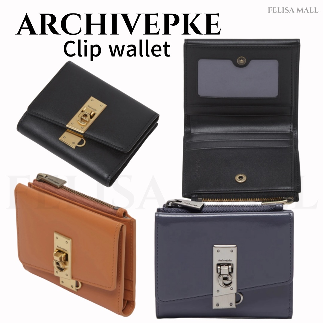 [Archivepke] Clip wallet 韓国女性ブランド 小銭箱あり/折りたたみ財布
