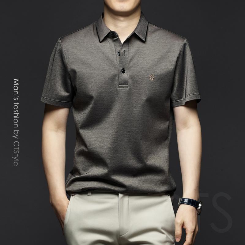 ポロシャツ ゴルフ メンズ 夏 ハイエンド Tシャツ シルケット コットンコットン ビジネス 冷感 半袖 スタイル ビジネスカジュアル 綿ピケ