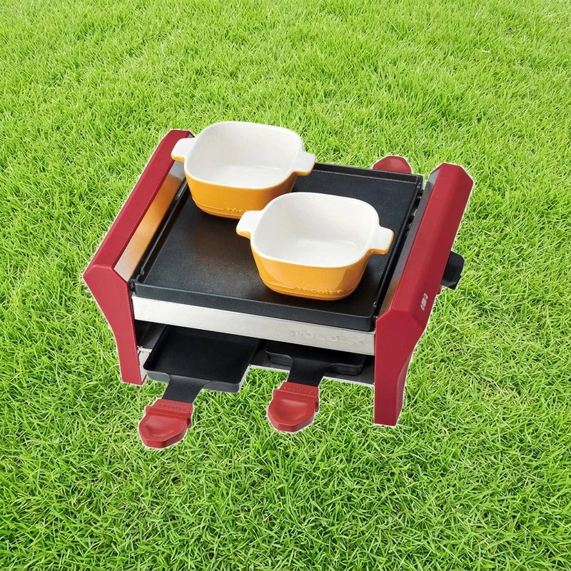 recolte レコルト ラクレットアンドフォンデュメーカー グランメルト ラクレットグリル チーズフォンデュ鍋 チョコフォンデュ 電気 ホットプレート アヒージョ 焼肉 ミニパン・ココット付 レッド