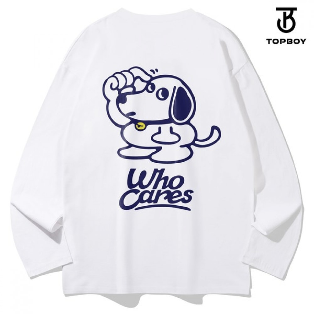 (トップボーイ) 何を知ってるかプリントオーバーフィット長袖Tシャツ (TOP142)