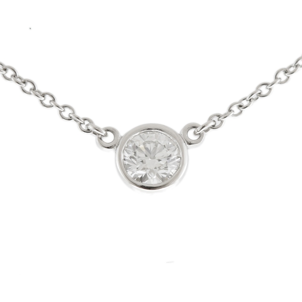 ティファニー バイザヤード ネックレス Pt950プラチナ ダイヤモンド TIFFANY&Co. 中古 美品