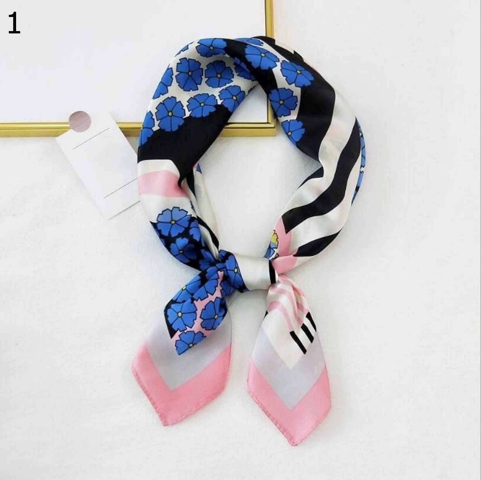 【20%OFFクーポン～】エレガントな女性のショールファッション スクエア ネック ヘッド スカーフ パッチワーク フローラル ストライプ パターン スカーフ スカーフ (Color : Size