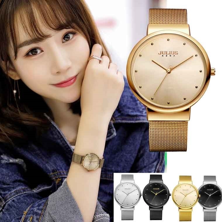 超目玉 腕時計 レディース 時計 ブランド 防水 レディースウォッチ おしゃれ かわいい シンプル 30代 40代 カジュアル 代 オフィス 上品 韓国 Julius カジュアル腕時計 カラー 05 ブラック Tusd Ir