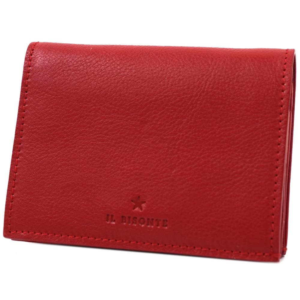 イルビゾンテ 二つ折り財布 小銭入れ付 レッド IL BISONTE SSW014-PV0001-RE327 SSW014 PV0001 RE327