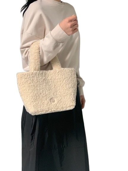 【ふわもこ】テディバッグ 3色展開 かわいい冬素材トート