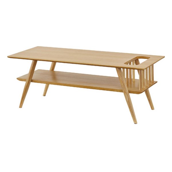 ソット 棚付センターテーブル ナチュラル 幅105×奥行き45×高さ38cm SOT-105NA