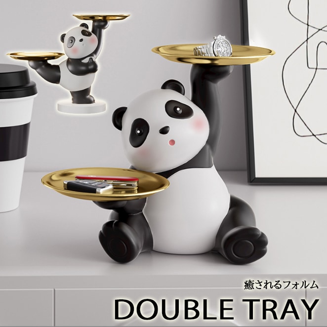 玄関収納 小物トレイ 鍵置き キースタンド 卓上収納 小物収納 パンダグッズ アクセサリー 小物置き 5,639円