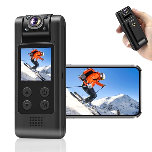 LXMIMI 4K 小型カメラ ボディカメラ WiFi スマホ連動 安定に録画&写真撮影 1.3インチ液晶画面 180回転レンズ 120度広角 256GB 循環録画 動体検知 赤外線暗視 クリップ型