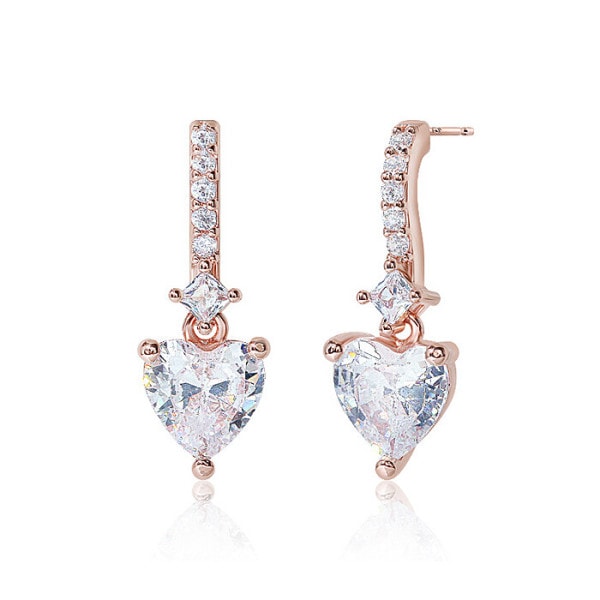 ルーブル パリ 14k G.F リエ ハート クリスタル イヤリング EA3001