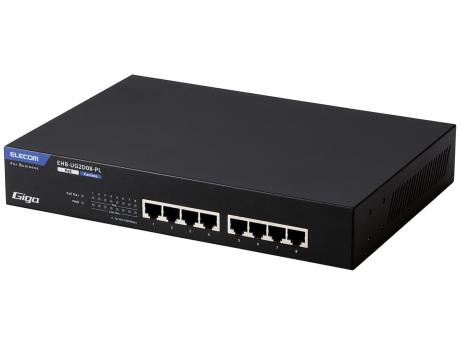 エレコム PoE+対応 ギガビット8ポートスイッチングハブ EHB-UG2D08-PL ブラック