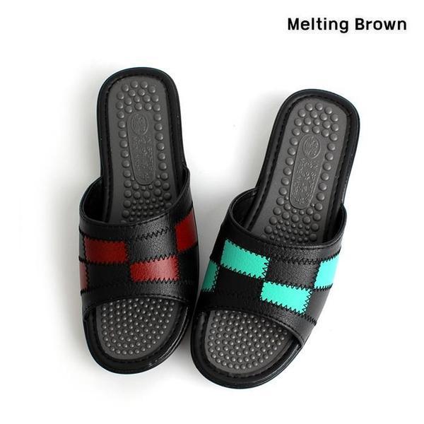 女性カジュアルチェック柄スリッパ オフィスシューズ 3.5cm