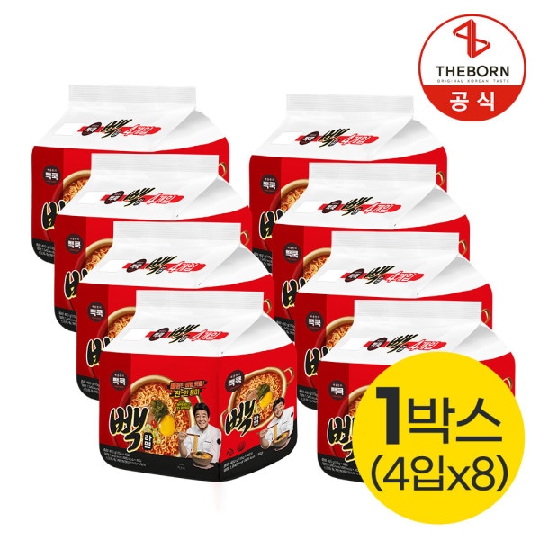 PAIK COOK ペク·ジョンウォン ぺクラーメン(4枚入り)x 8個